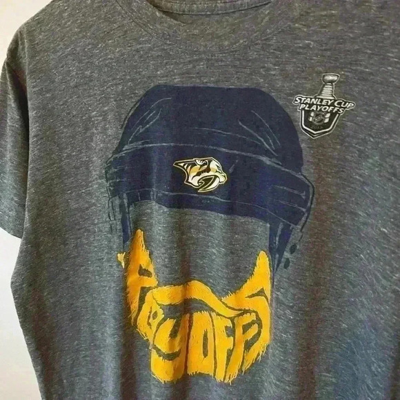 ✨HOST PICK✨Hockey Playoffs Stanley Cup 2017 Nashville Predators Grey Shirt Men L - Picture 3 of 8